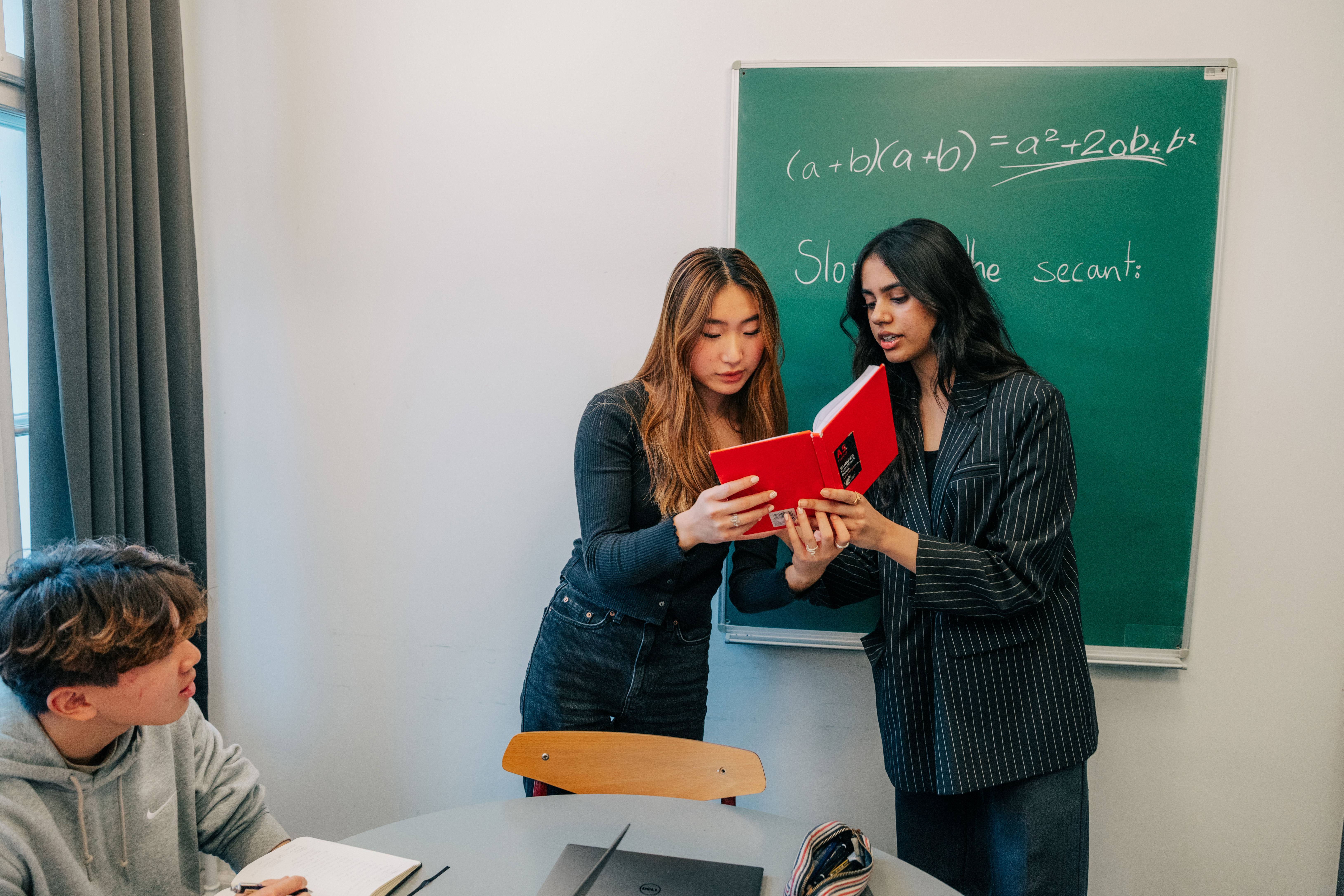 elever der læser en bog