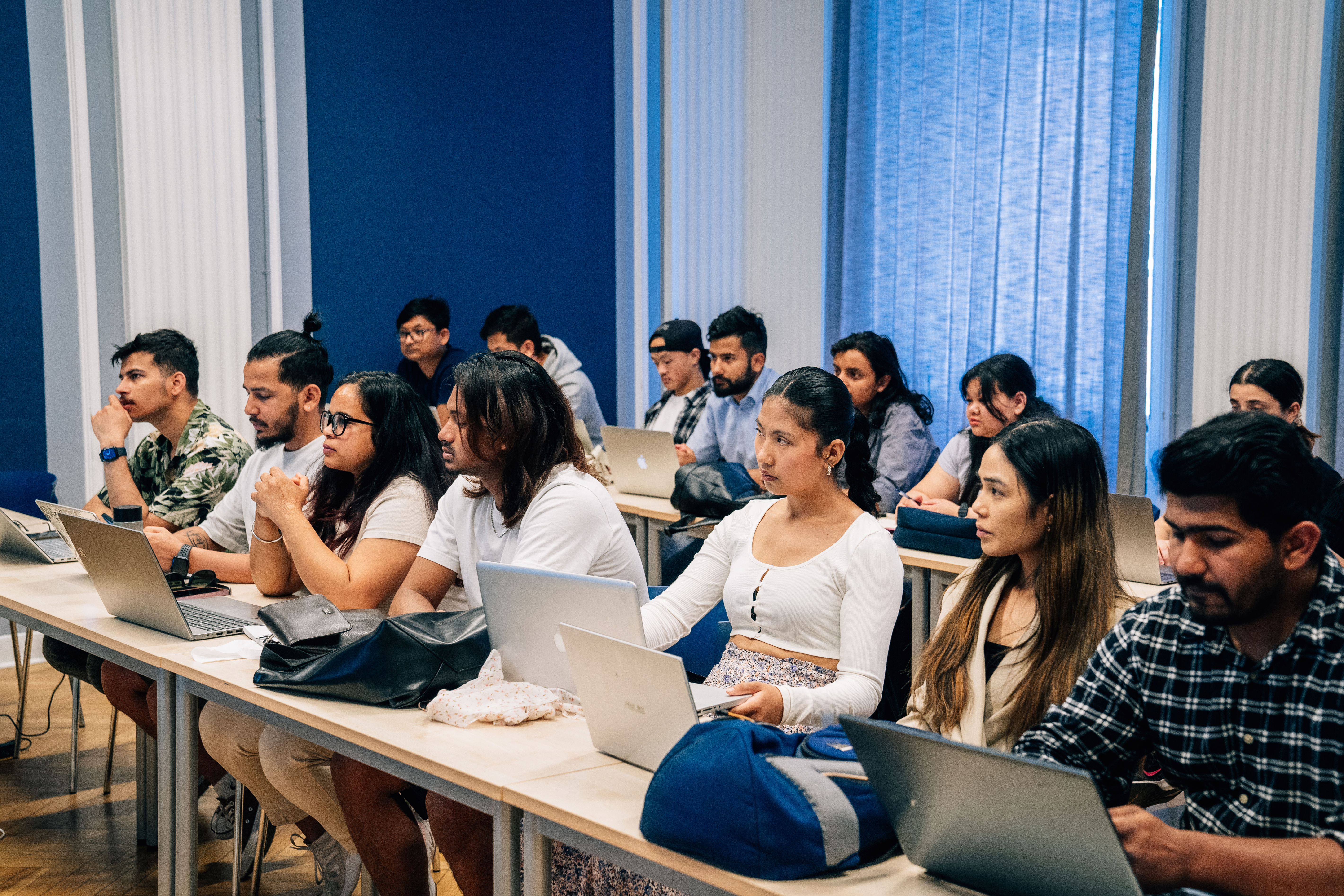 Students from Niels Brock Copenhagen Business College in class